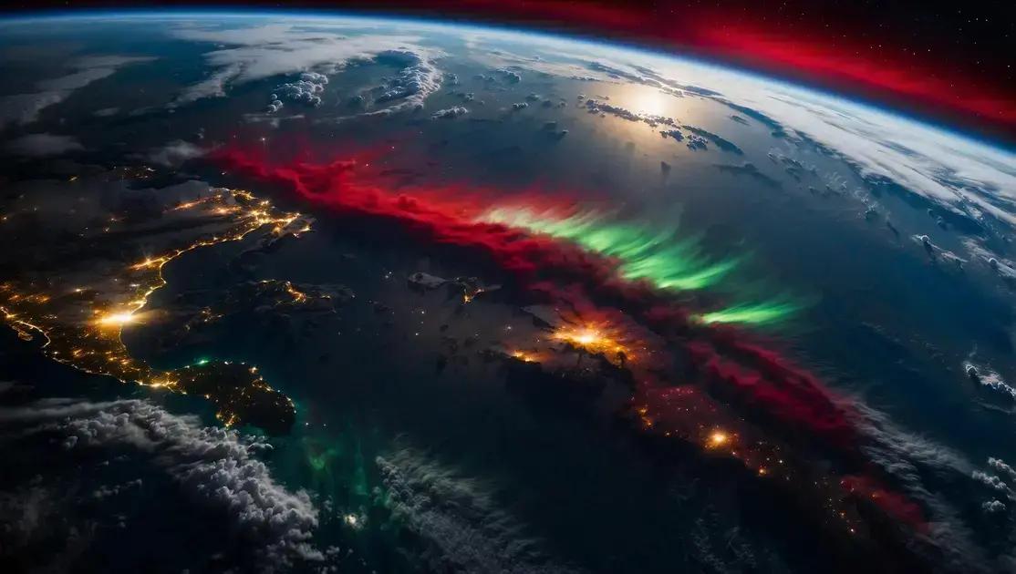 Astronauta da NASA captura rara aurora vermelha na Estação Espacial Internacional